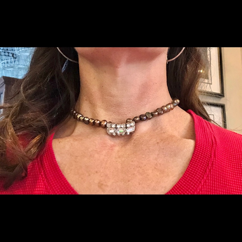 Beautiful choker created from vintage jewelry